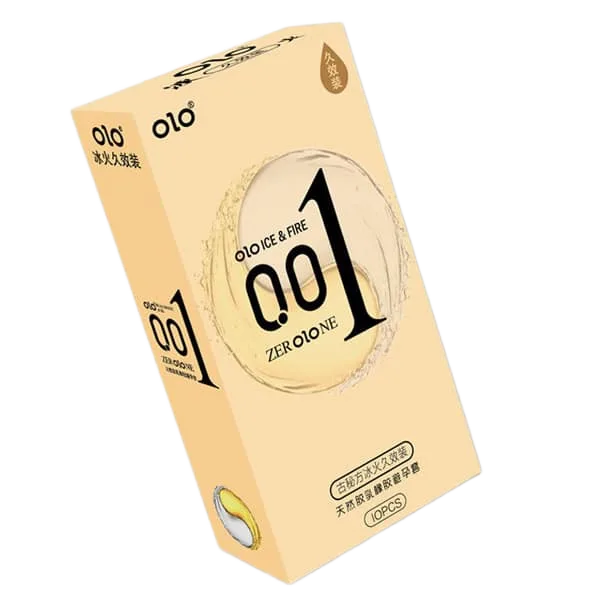 OLO Long Box Ice Fire ultra-thin condom, long lasting, warming effect