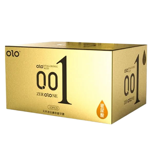 OLO New Three 0.01mm Jelly Gold Ribbed Ultra Thin Condoms
