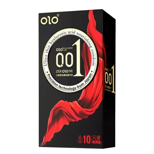 OLO Thin 001 Square Black Ultra-Thin Lubricated Condoms