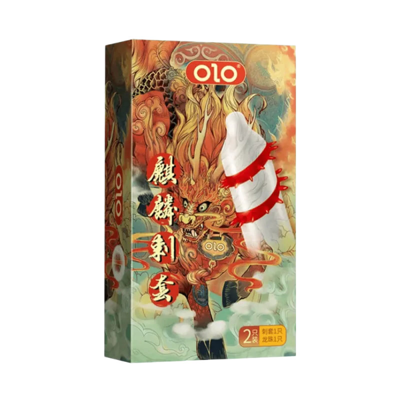 OLO Unicorn Spiral Condom 1 Pack Silicon Beads Special
