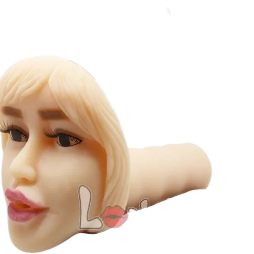 Oral sex realistic silicone doll head male masturbator
