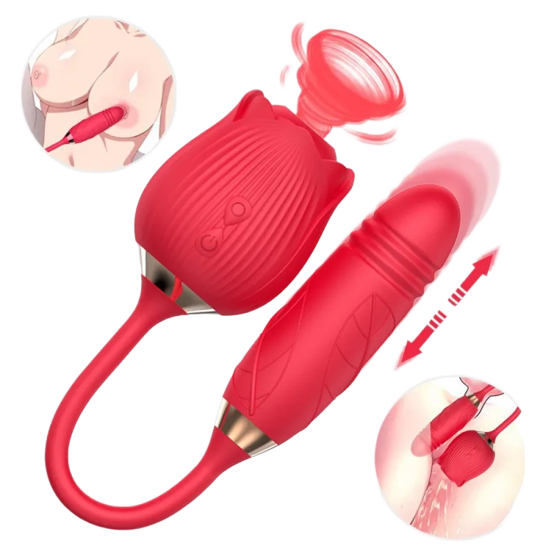 OULEINA Premium 2-Head Vibrator Egg Vibration Thrust Suction Massage