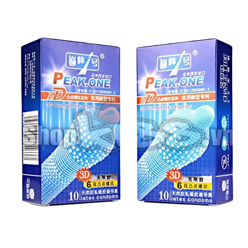 PEAK ONE Ultra Thin 3D Textured Condom Ribbed for Intense Pleasure