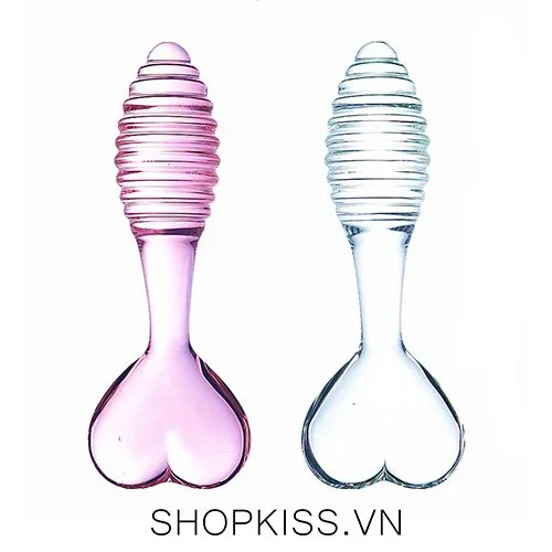 Heart Tail Glass Anal Plug Stimulator 12.7cm Rose Color — photo 2