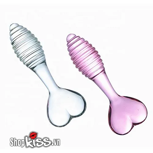 Heart Tail Glass Anal Plug Stimulator 12.7cm Rose Color — photo 3