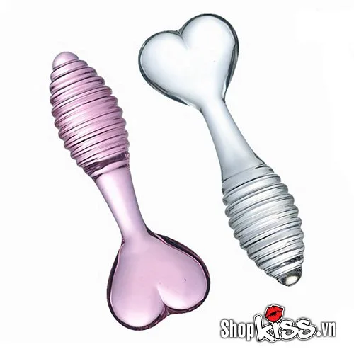 Heart Tail Glass Anal Plug Stimulator 12.7cm Rose Color — photo 5