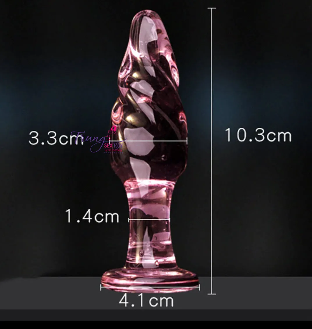 Cute Glass Anal Plug Textured Design — photo 3