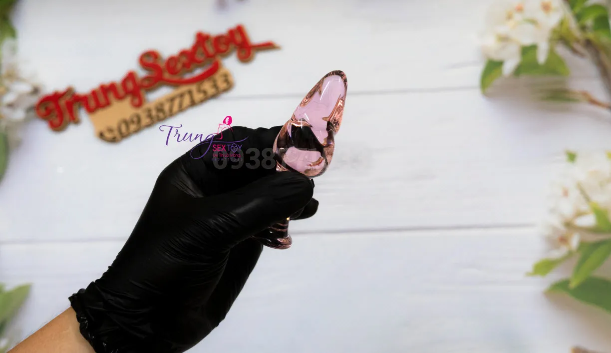 Cute Glass Anal Plug Textured Design — photo 5