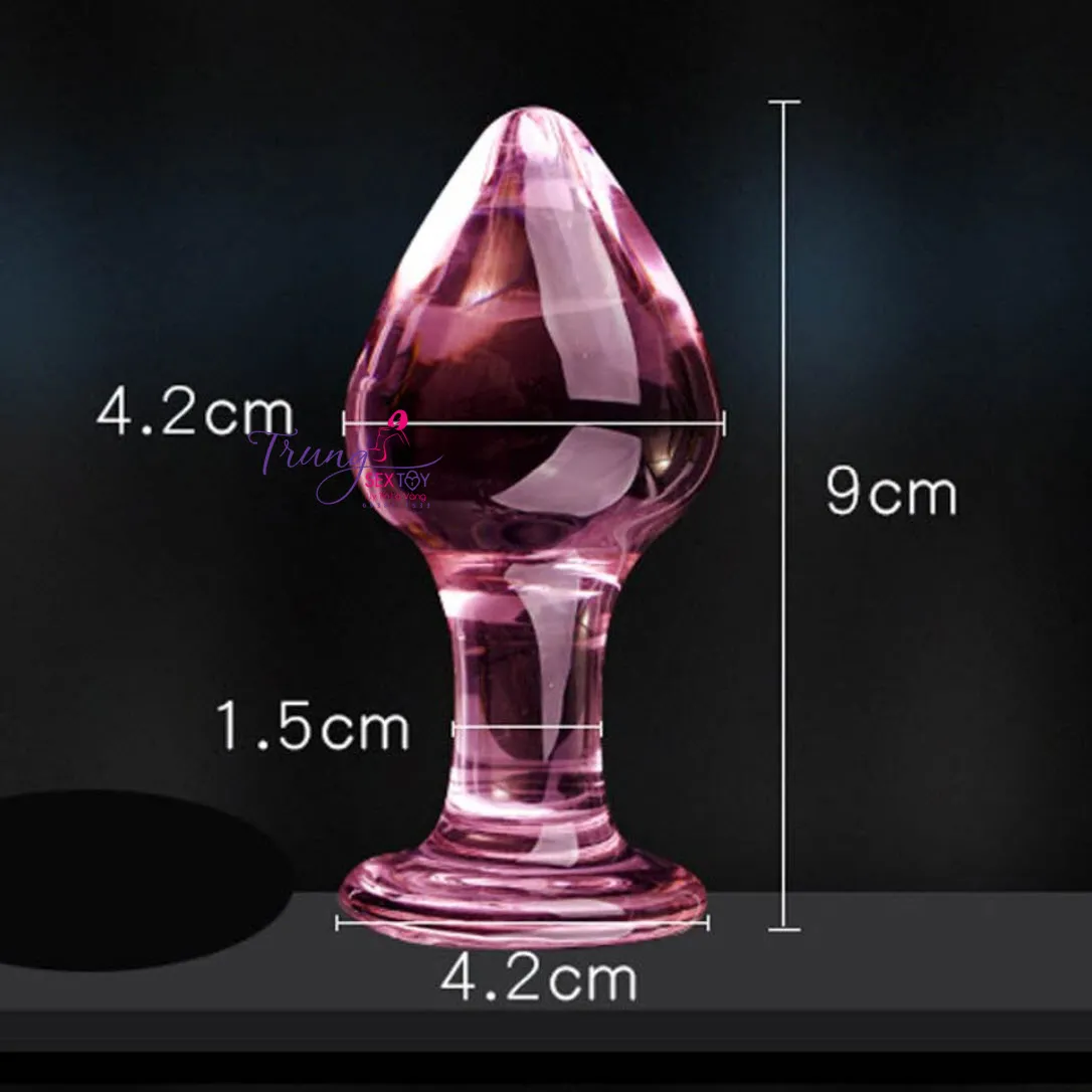 Cute Glass Anal Plug Textured Design — photo 7