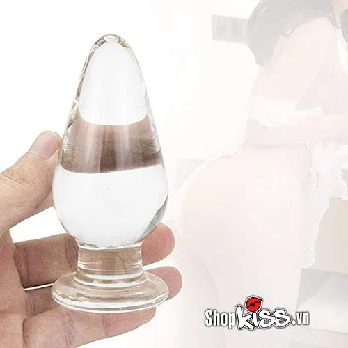 Clear Glass Anal Plug Premium Prostate Massage Pleasure Toy — photo 3