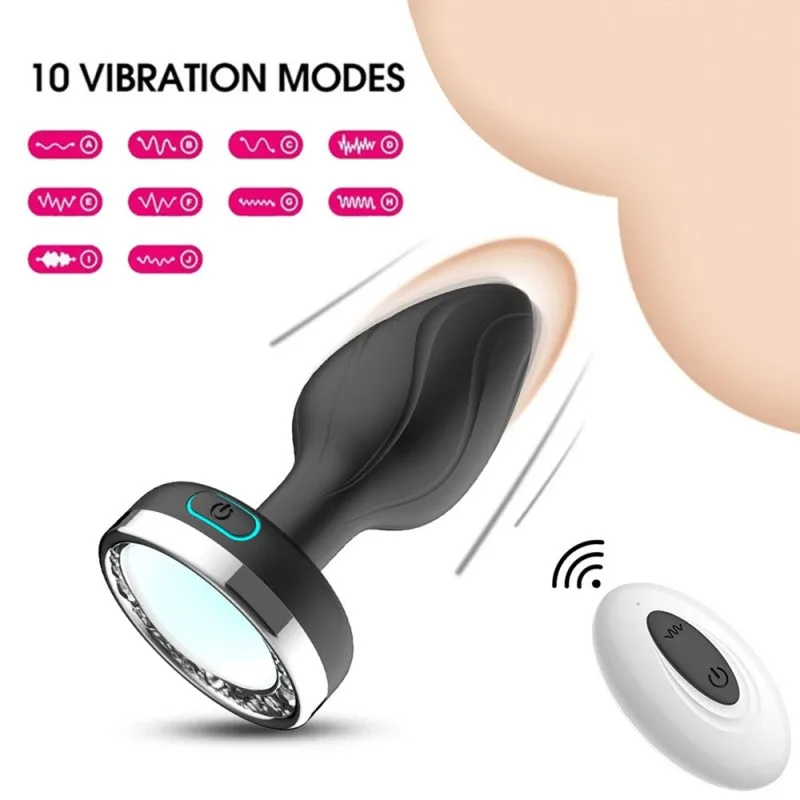 LED Remote Anal Plug 12 Modes Silicone Toy — photo 2