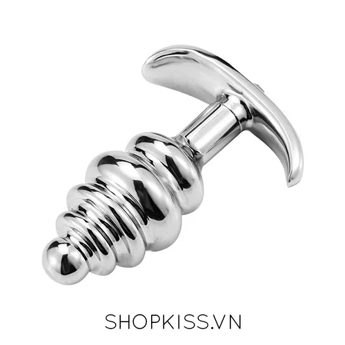 Spiral Gemmed Metal Anal Plug Prostate Sex Toy for Men — photo 2