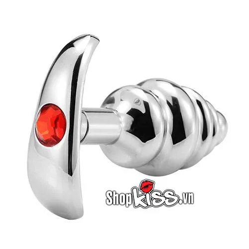 Spiral Gemmed Metal Anal Plug Prostate Sex Toy for Men — photo 4
