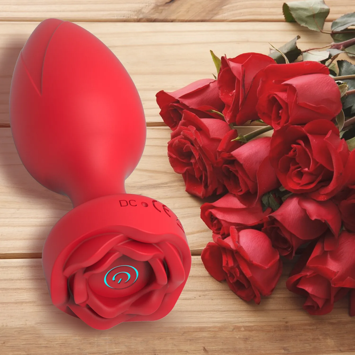 Rose-Shaped Powerful Remote Control Vibrating Anal Plug — photo 2