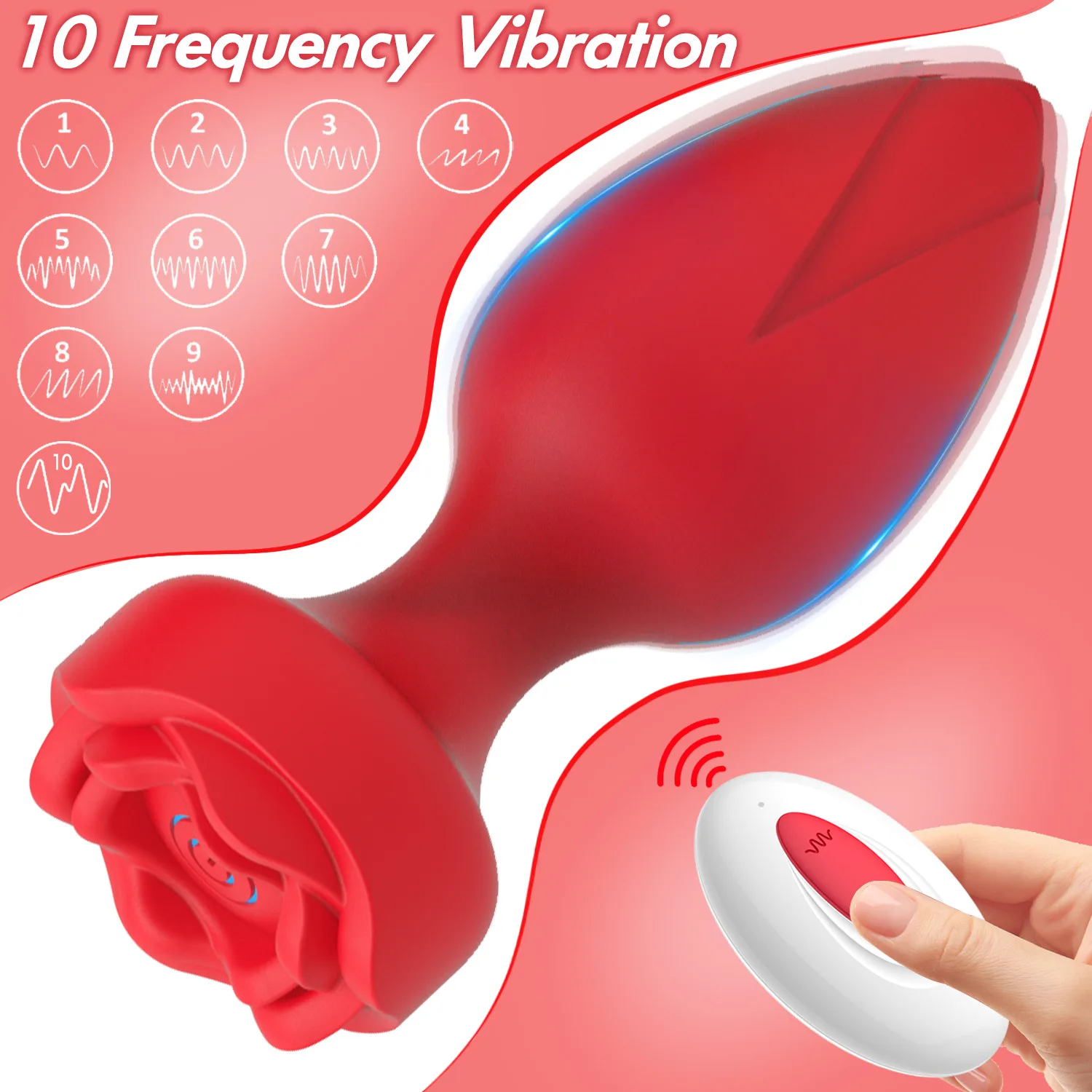Rose-Shaped Powerful Remote Control Vibrating Anal Plug — photo 4