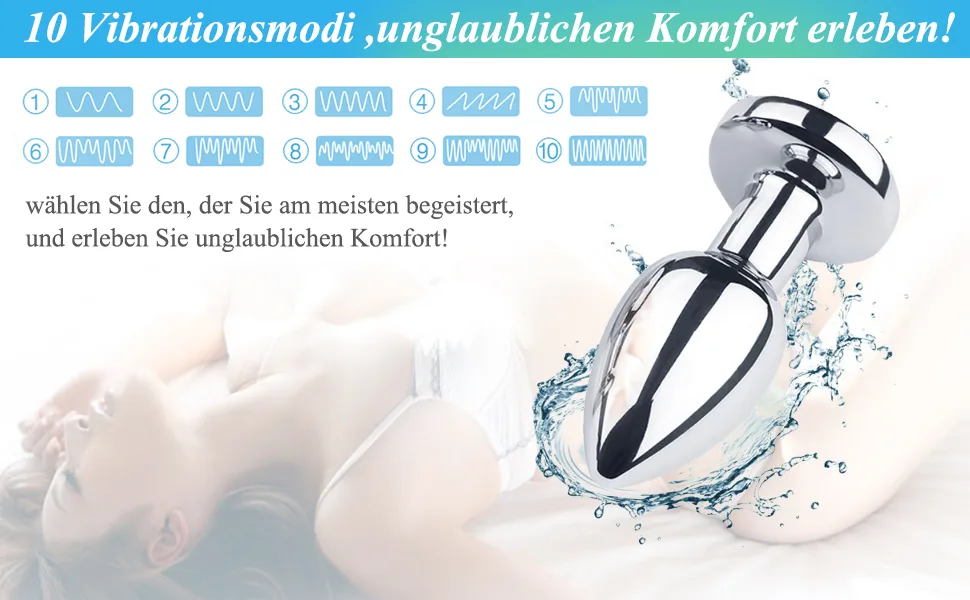 Inox Anal Plug 10 Vibration Modes Remote Control Adult Toy — photo 3