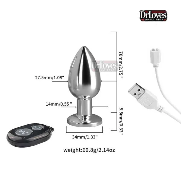 Remote Control Stainless Steel Anal Plug Waterproof Massage — photo 7