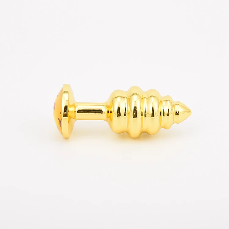 Gold Spiral Stainless Steel Anal Plug Set 3 Sizes Elegant Design — photo 4