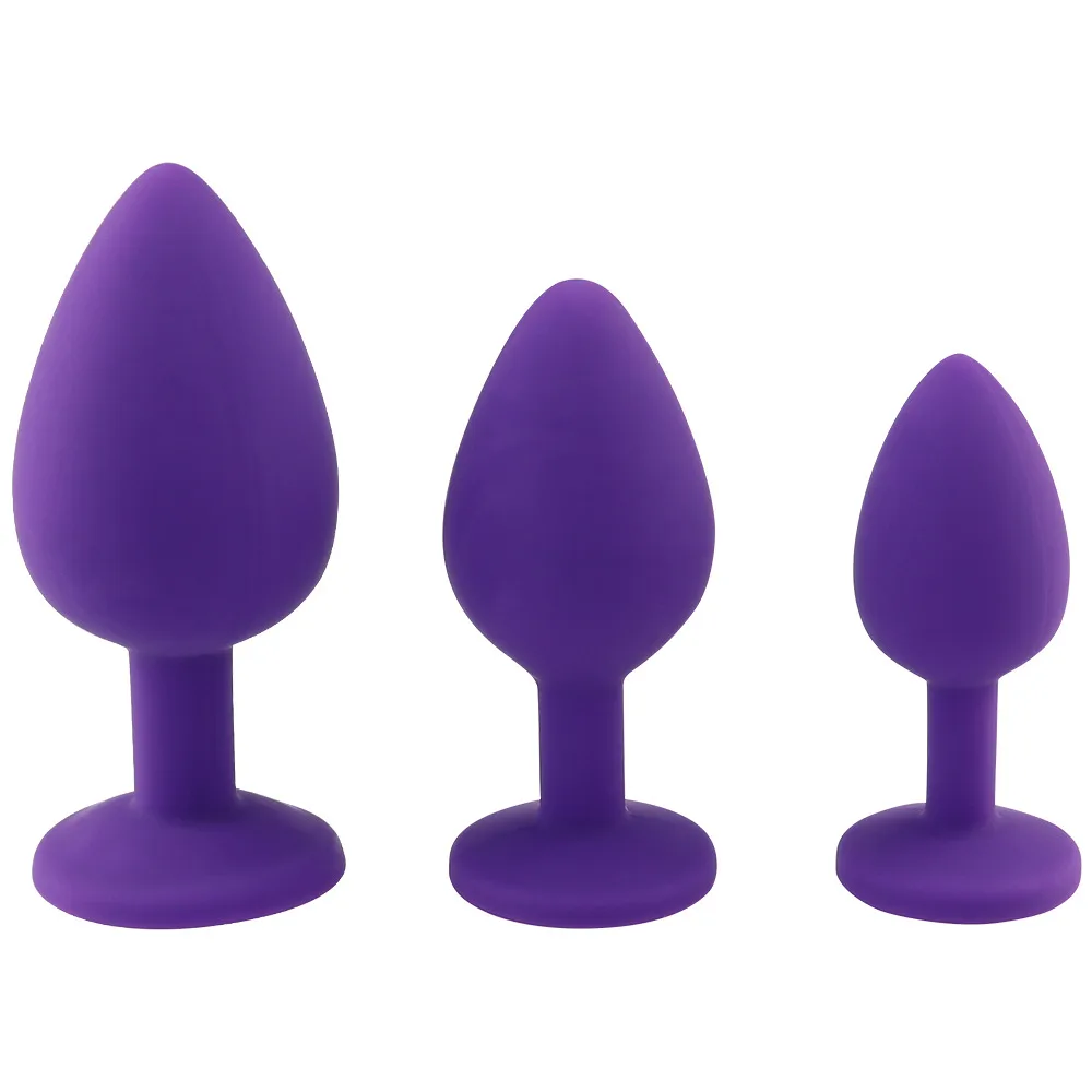 Silicone Anal Plug with Removable Gem Soft Comfortable Explore — photo 3