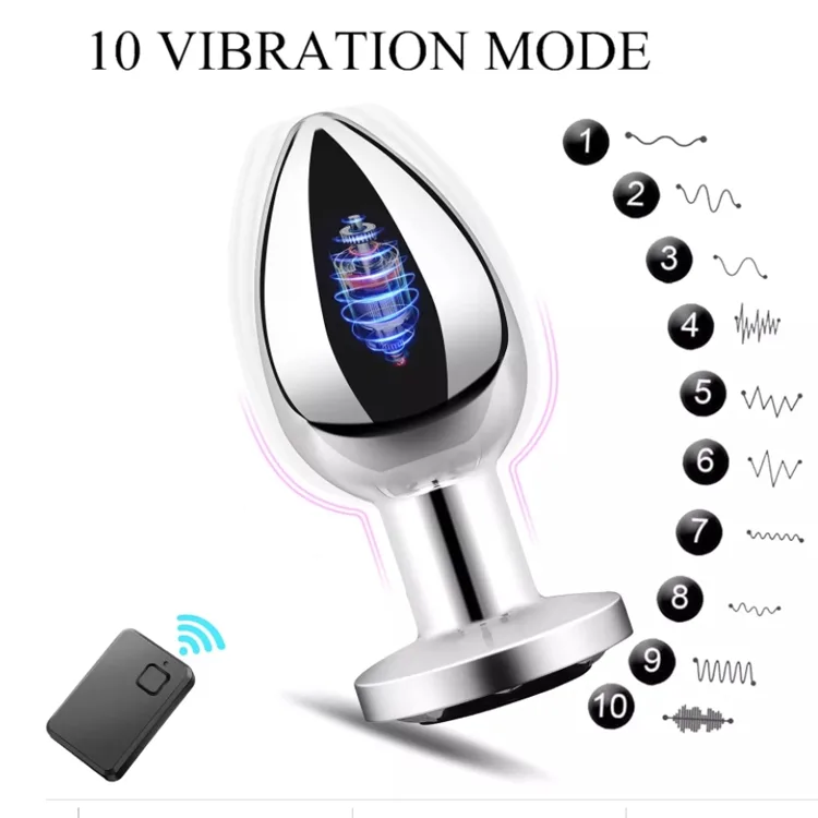 Multi-Frequency Vibrating Stainless Steel Anal Plug — photo 2