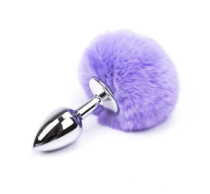 DT 01 Anal Plug Accessory Stainless Steel with Faux Fur Tail — photo 2