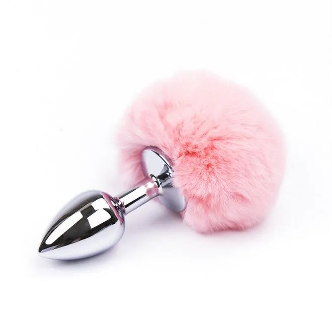 DT 01 Anal Plug Accessory Stainless Steel with Faux Fur Tail — photo 4