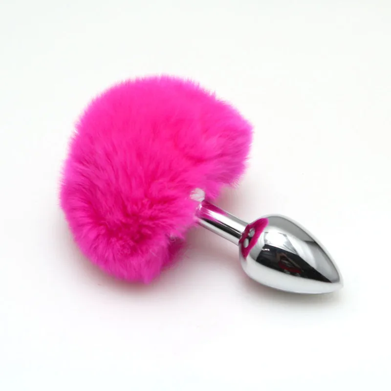 DT 01 Anal Plug Accessory Stainless Steel with Faux Fur Tail — photo 5