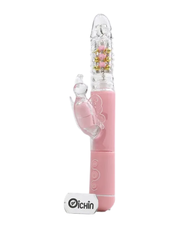 Pink Butterfly Multi-Function Vibrating Rotating Thrusting Toy