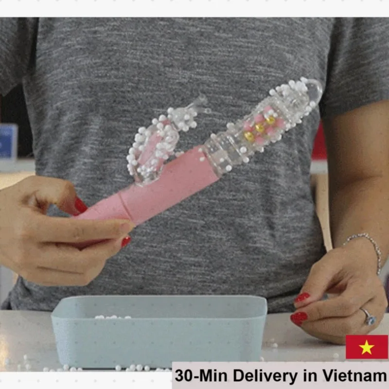 Pink Butterfly multifunctional rotating vibrating dildo