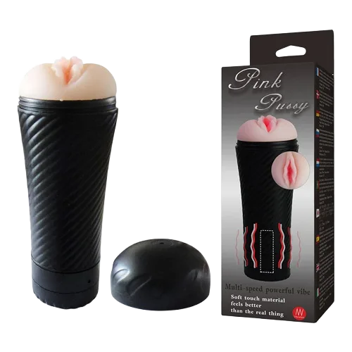 Pink Pussy Flashlight Vibrating Realistic Toy