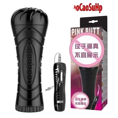 Pink Pussy Handheld Anal Vibrator Silicone Safe Toy