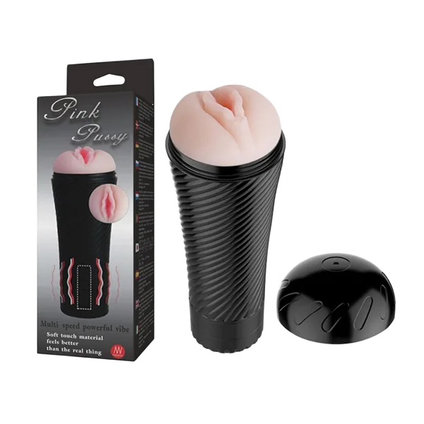 Pink Pussy Vibrating Flashlight Realistic Lips Toy