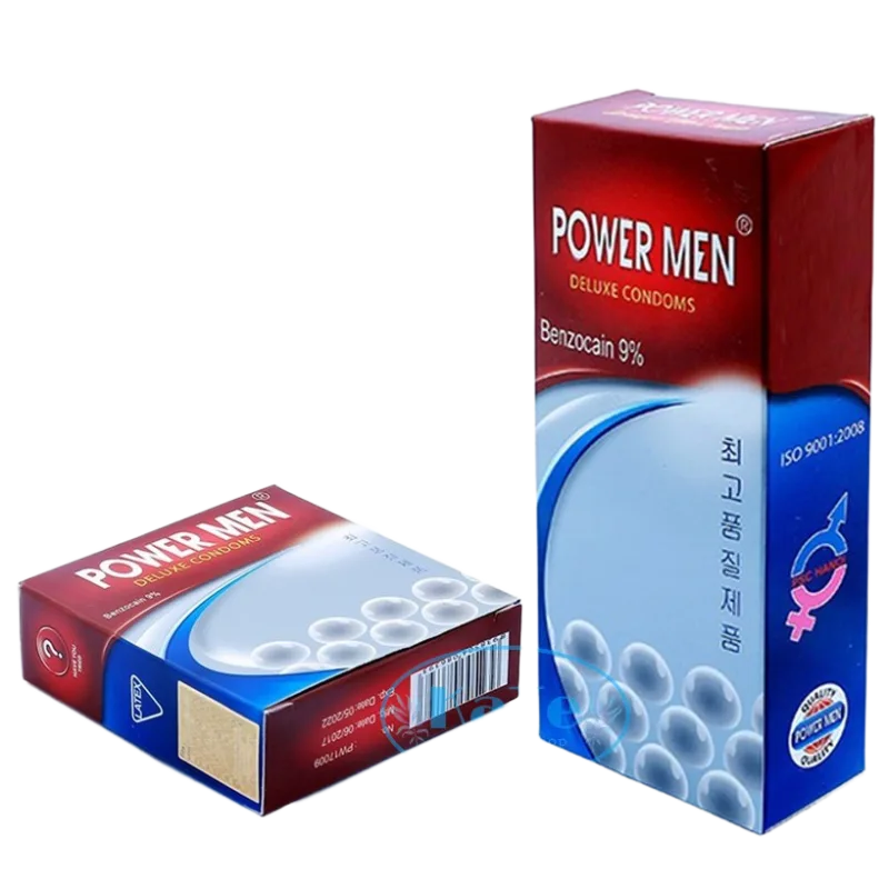 Power Men Pearl Studded Delay Condom with Benzocaine