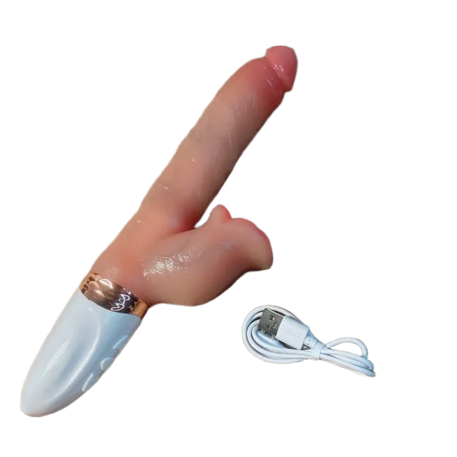 Powerful Vibrating Thrusting Realistic Dildo 18cm Silicone Adult Toy