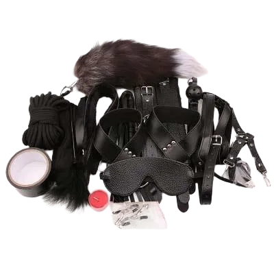 Premium 12-Piece Crybull BDSM Leather Bondage Kit Set
