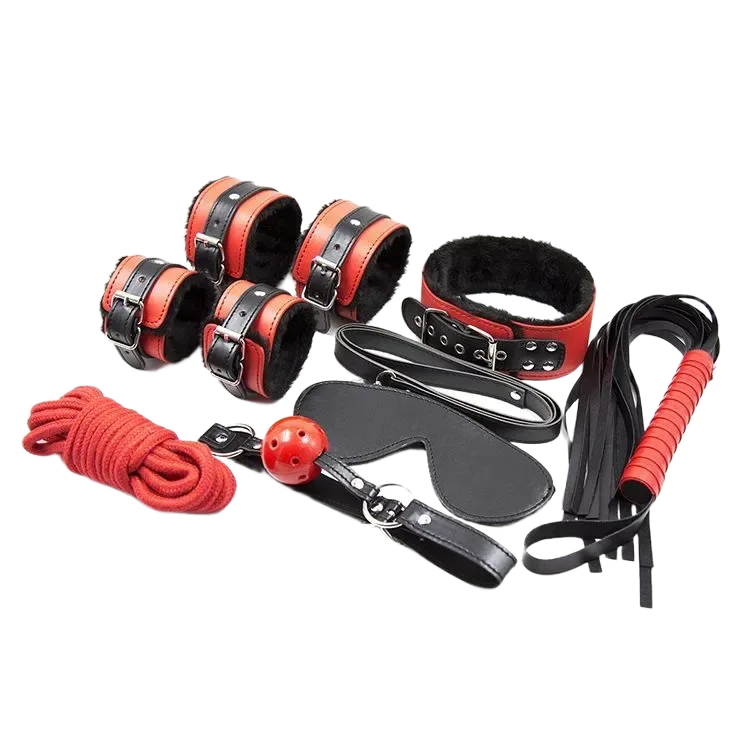 Premium 7-Piece BDSM Restraint Set Soft Leather
