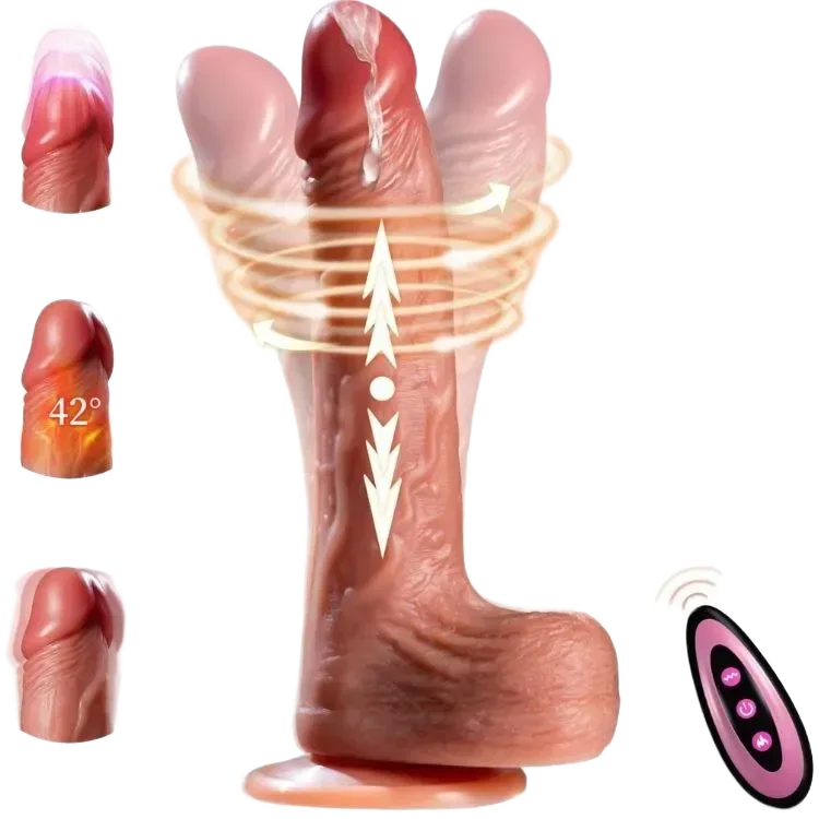 Premium Automatic Vibrating Thrusting Silicone Dildo Remote