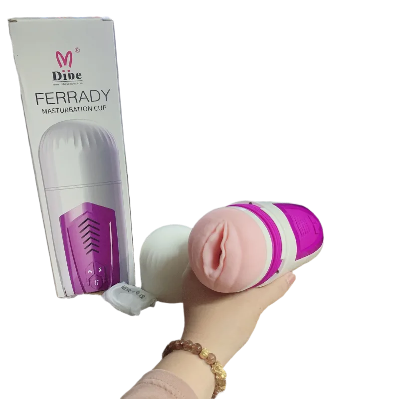Premium Heating Vibrating Masturbator Dibe Purple White 7 Modes