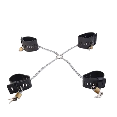 Premium Leather Metal Handcuffs for Sensual Play