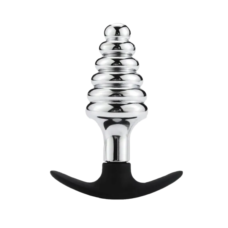 Premium Stainless Steel Spiral Anal Plug 6-Notch for Safe Pleasure