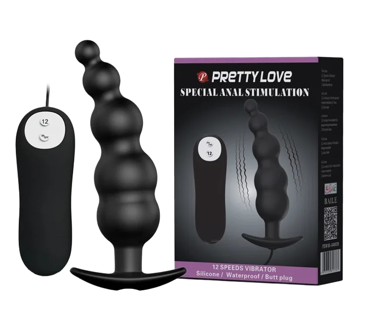 Pretty Love 12 Mode Anal Beads Vibrator Silicone ABS