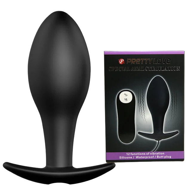 Pretty Love 12-Speed Black Silicone Anal & Vaginal Vibrator
