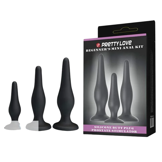 Pretty Love 3pcs Silicone Wall-Mount Butt Plugs Kit
