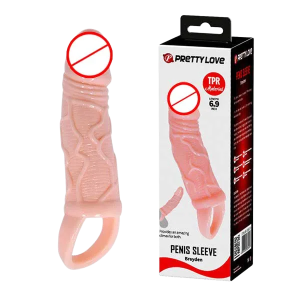 Pretty Love 6.9" Textured Penis Ring With Adjustable Strap