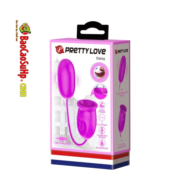 Pretty Love Daisy 2-in-1 Tongue Licking Egg Vibrator