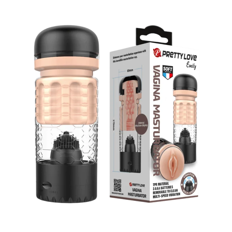 Pretty Love Emily Flexible Silicone Male Masturbator Internal Ridges