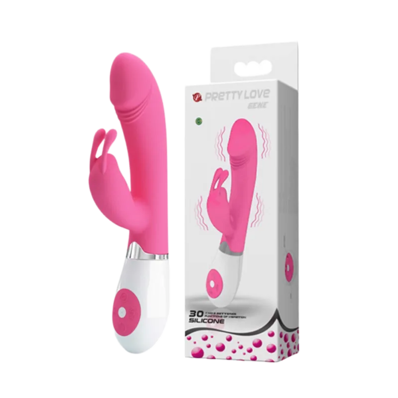 Pretty Love Gene Quiet 30-Speed Vibrating Rabbit Dildo for Ultimate Fun