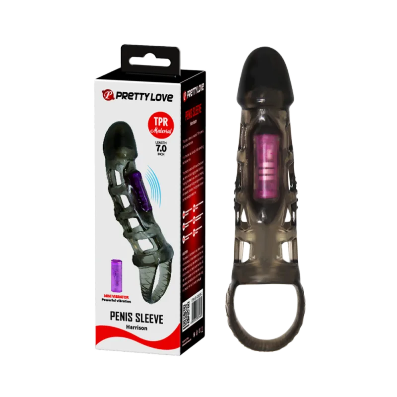 Pretty Love Harrison 7 Inch Vibrating Penis Sleeve Heat Transfer