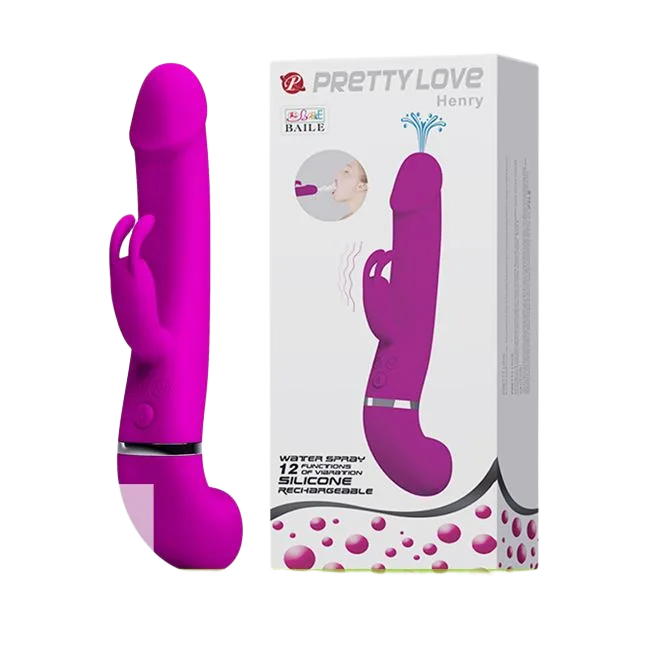 Pretty Love Henry Water Spray Vibrating Silicone Dildo Female Toy