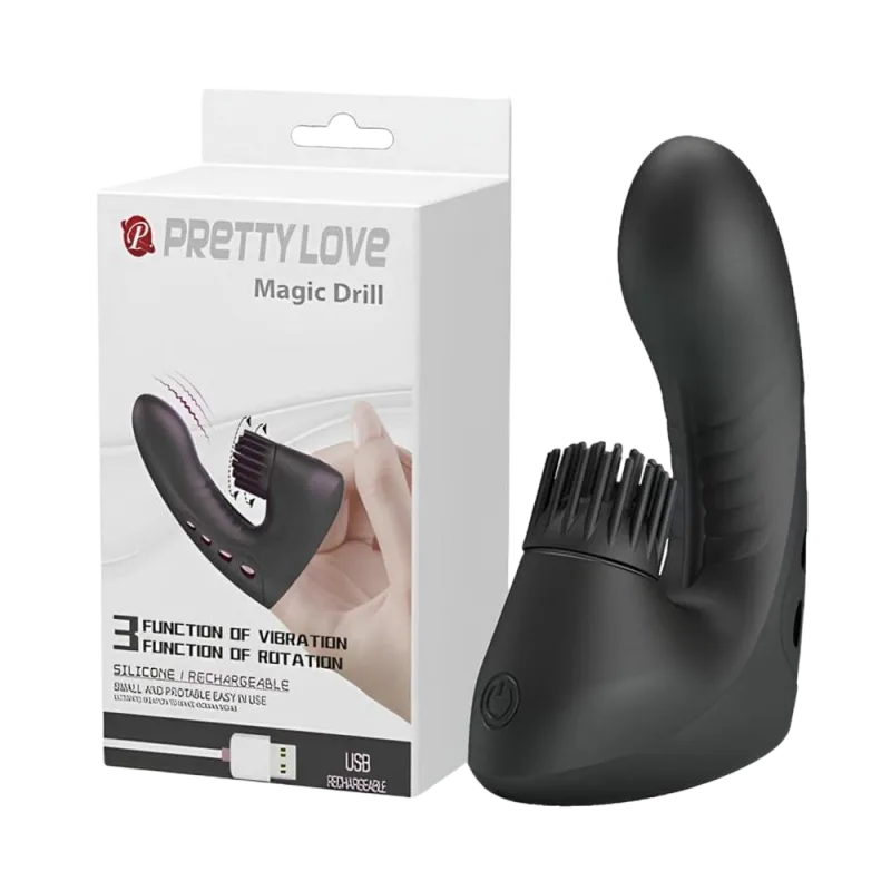Pretty Love Magic Drill Finger Condom Vibrating Rotating Toy